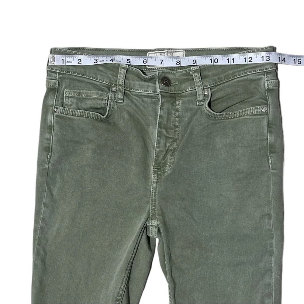 Free People Green‎ Distressed Skinny Jeans Size 27